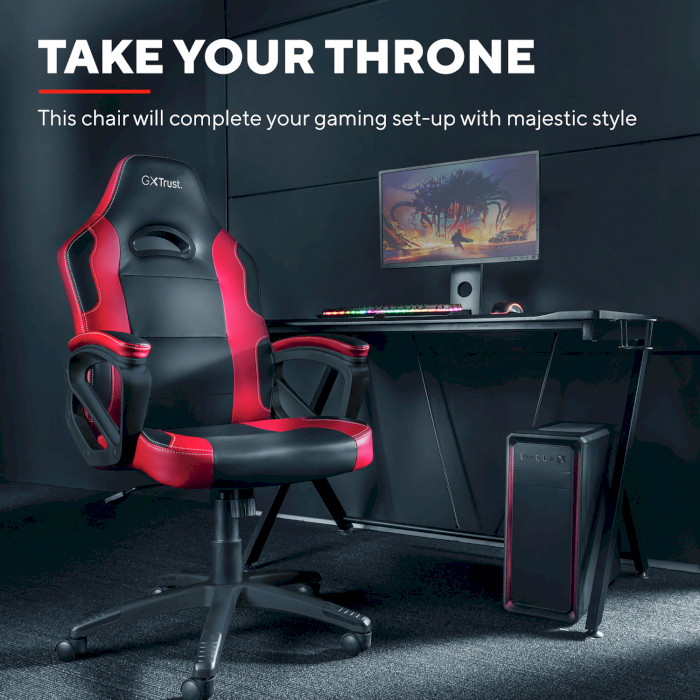 Кресло геймерское TRUST Gaming GXT 701 Ryon Red (24218)