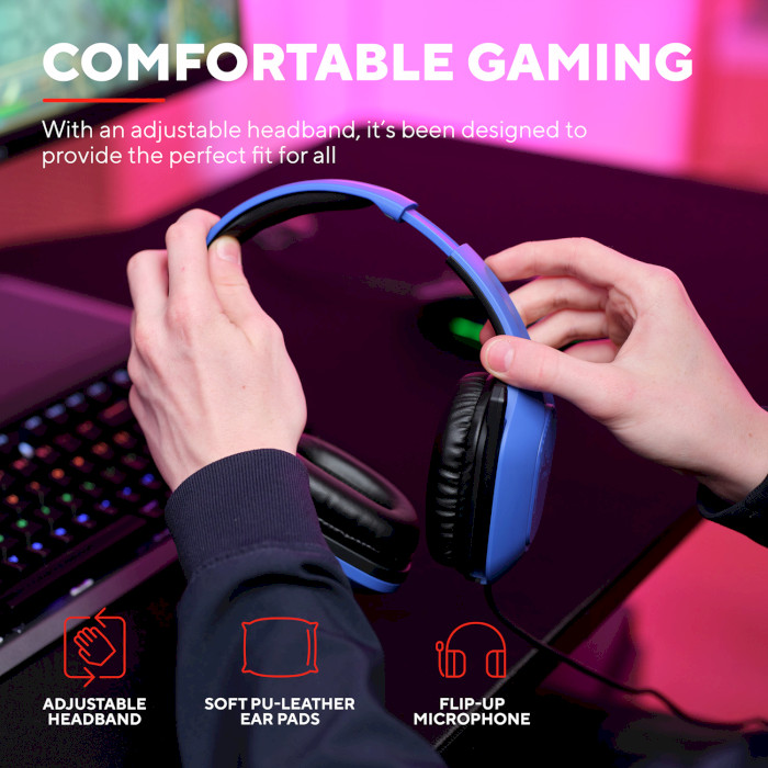 Наушники геймерские TRUST Gaming GXT 415 Zirox Blue (24991)