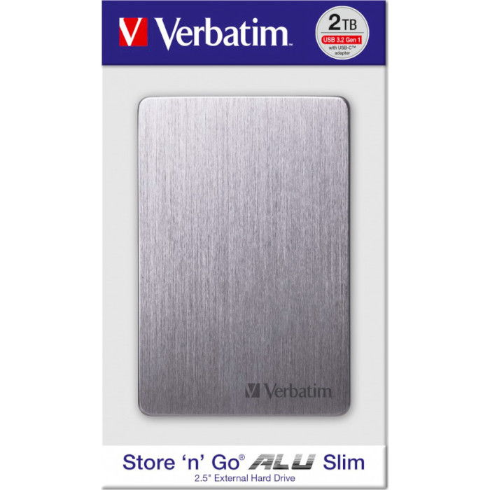 Портативный жёсткий диск VERBATIM Store 'n' Go ALU 2TB USB3.2 Space Gray (53665)