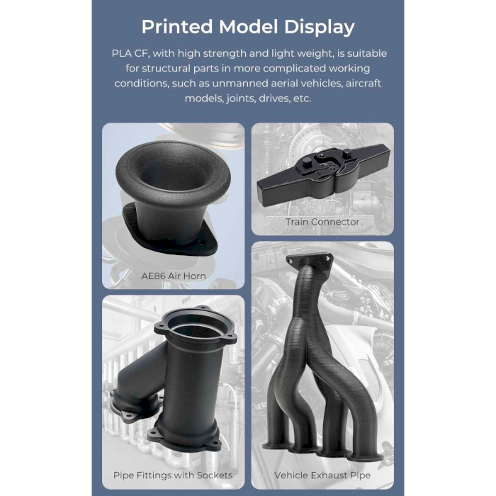 Пластик (филамент) для 3D принтера CREALITY Hyper PLA-CF 1.75mm, 1кг, Black (3301060015)