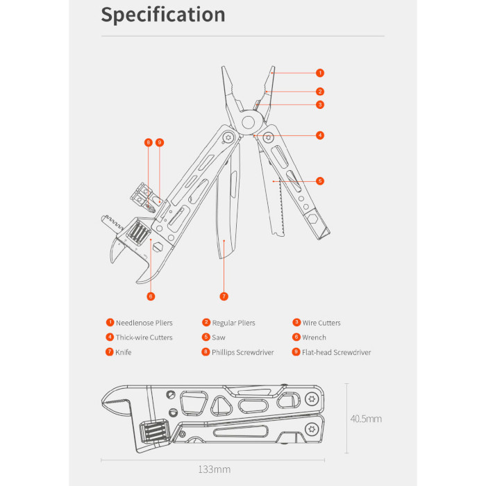 Мультитул NEXTOOL Vanguard Multifunctional Wrench Nylon Sheath (NE20131)