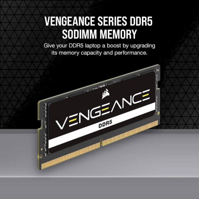 Модуль пам'яті CORSAIR Vengeance SO-DIMM DDR5 4800MHz 64GB Kit 2x32GB (CMSX64GX5M2A4800C40)