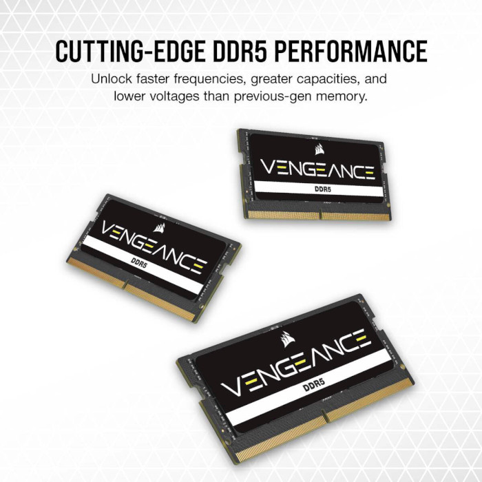 Модуль пам'яті CORSAIR Vengeance SO-DIMM DDR5 5600MHz 32GB Kit 2x16GB (CMSX32GX5M2A5600C48)