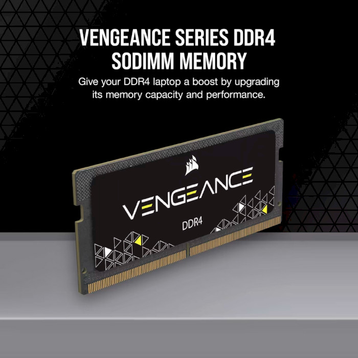 Модуль пам'яті CORSAIR Vengeance SO-DIMM DDR4 3200MHz 16GB Kit 2x8GB (CMSX16GX4M2A3200C22)