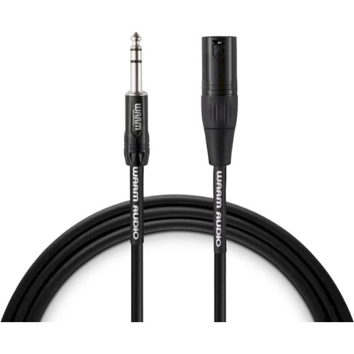 Кабель WARM AUDIO XLR - TRS jack 6.35 мм 0.9м Black (PRO-XLRM-TRSM-3')