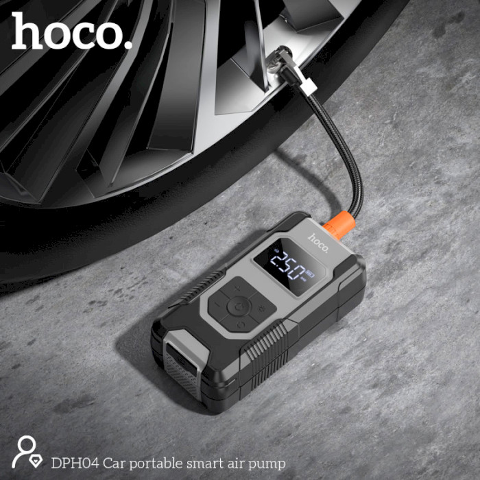 Автокомпресор HOCO DPH04 Car Portable Smart Air Pump Black
