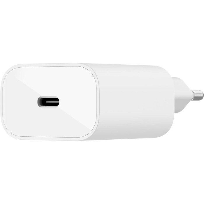 Зарядний пристрій BELKIN Boost Up Charge 25W USB-C PD3.0 PPS Wall Charger White w/Type-C to Lightning cable (WCA004VF1MWH-B5)