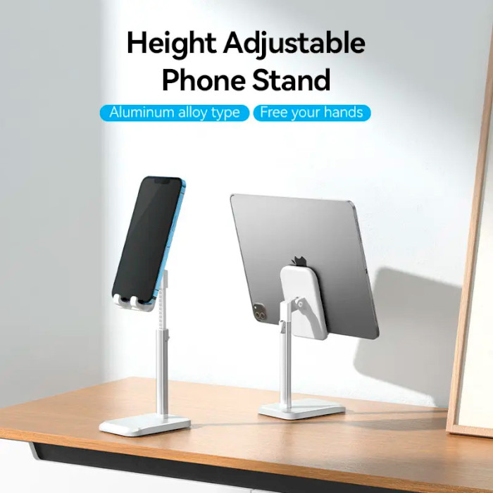 Тримач для смартфона/планшета VENTION Height Adjustable Desktop Cell Phone Stand White (KCQW0)