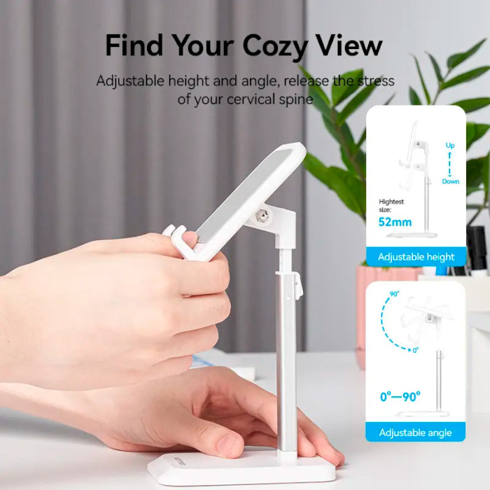 Держатель для смартфона/планшета VENTION Height Adjustable Desktop Cell Phone Stand White (KCQW0)