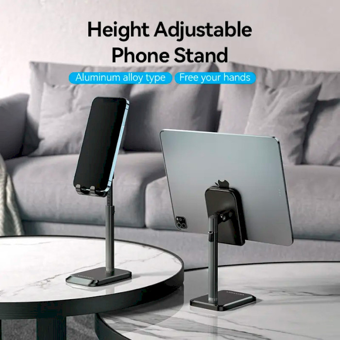 Держатель для смартфона/планшета VENTION Height Adjustable Desktop Cell Phone Stand Black (KCQB0)