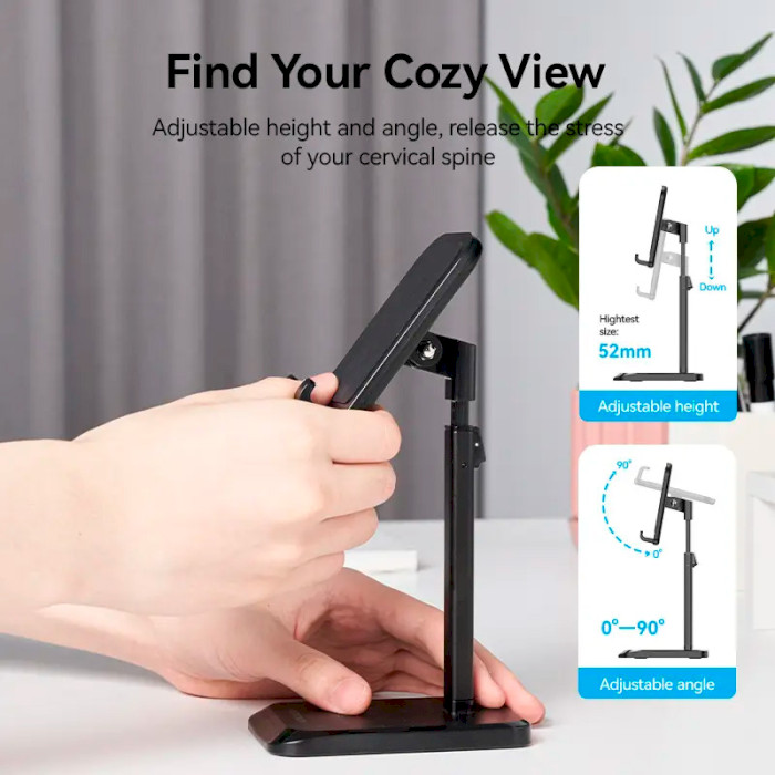 Тримач для смартфона/планшета VENTION Height Adjustable Desktop Cell Phone Stand Black (KCQB0)