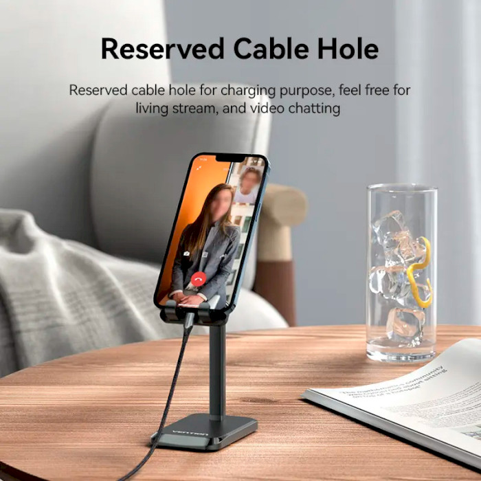 Тримач для смартфона/планшета VENTION Height Adjustable Desktop Cell Phone Stand Black (KCQB0)