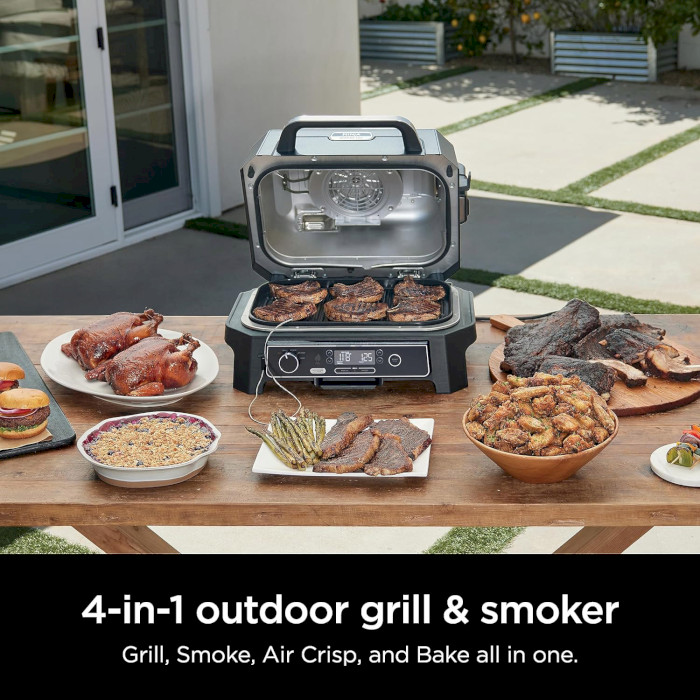 Електрогриль-барбекю та коптильня NINJA Woodfire Pro XL Electric BBQ Grill & Smoker (OG850EU)