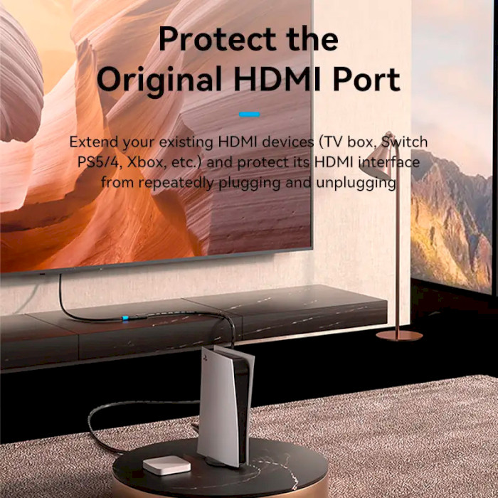 Кабель-подовжувач VENTION HDMI Extension Cable HDMI v2.0 5м Black (AHCBJ)