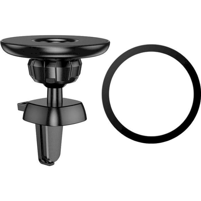 Автотримач для смартфона HOCO CA112 Excelle Air Outlet Ring Magnetic Car Holder Black