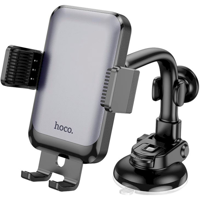 Автотримач для смартфона HOCO H27 Rock Push-Type Center Console Car Holder Black/Gray