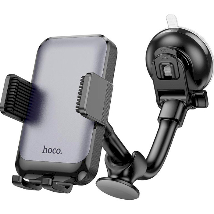 Автодержатель для смартфона HOCO H27 Rock Push-Type Center Console Car Holder Black/Gray
