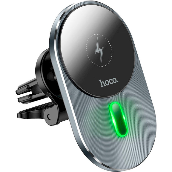 Автотримач з бездротовою зарядкою HOCO CA91 Magic Magnetic Wireless Fast Charging Car Holder Gray