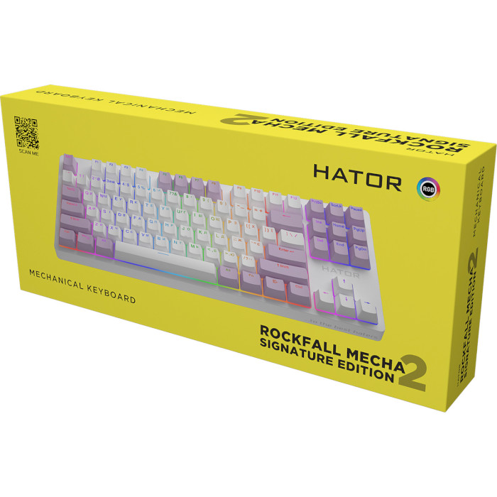 Клавіатура HATOR Rockfall 2 Mecha Signature Edition White/White/Lilac (HTK-521-WWL)