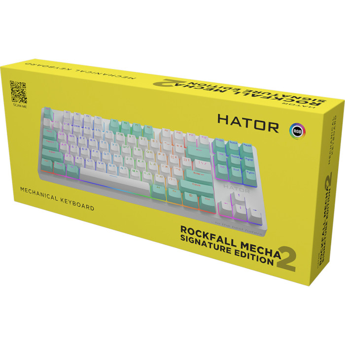 Клавіатура HATOR Rockfall 2 Mecha Signature Edition White/White/Mint (HTK-521-WWM)