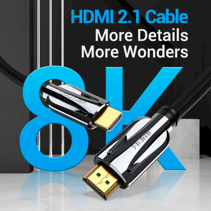 Кабель VENTION 8K@60Hz Male to Male HDMI v2.1 3м Black (AALBI)