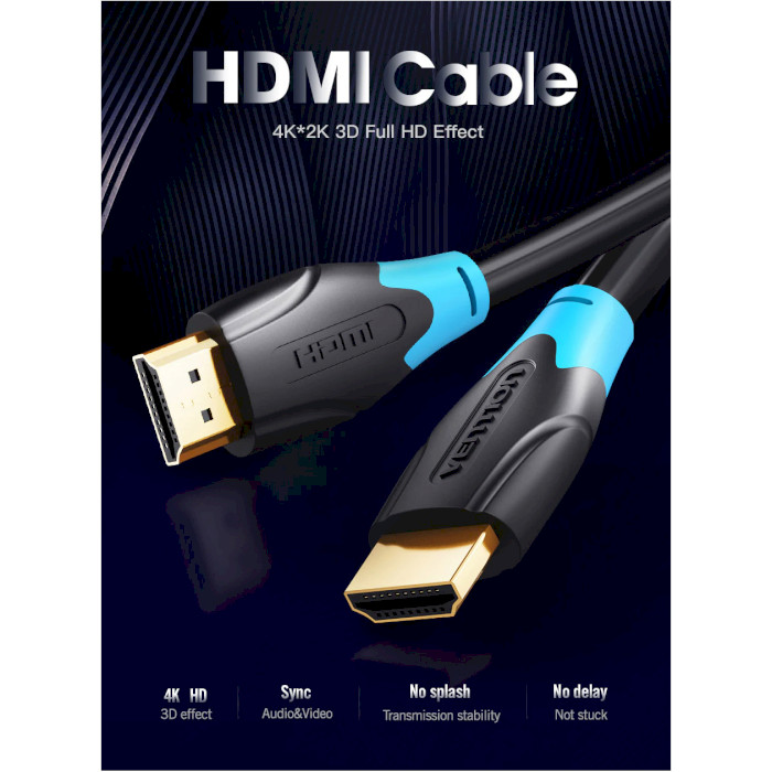 Кабель VENTION Male to Male HDMI v2.0 3м Black (AACBI)