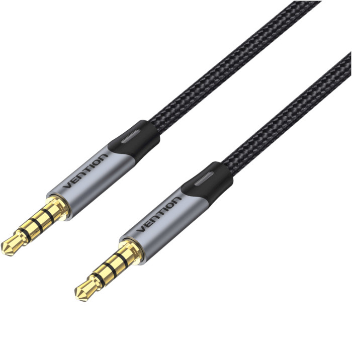 Кабель VENTION AUX Male to Male Cable mini-jack 3.5 мм 1м Gray (BAQHF)