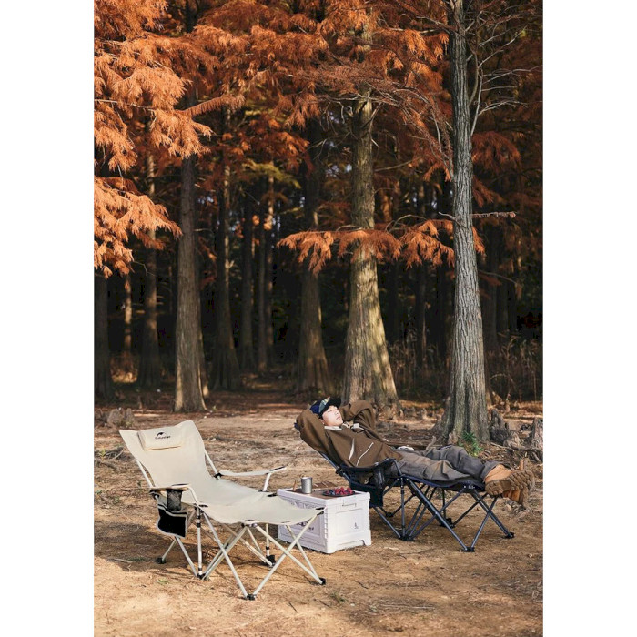 Кресло кемпинговое NATUREHIKE Outdoor Folding Chair with Detachable Footrest Black (CNK2300JJ012-BK)