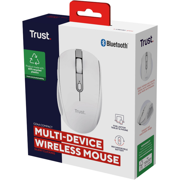 Миша TRUST Ozaa Compact Multi-Device Wireless White (24933)