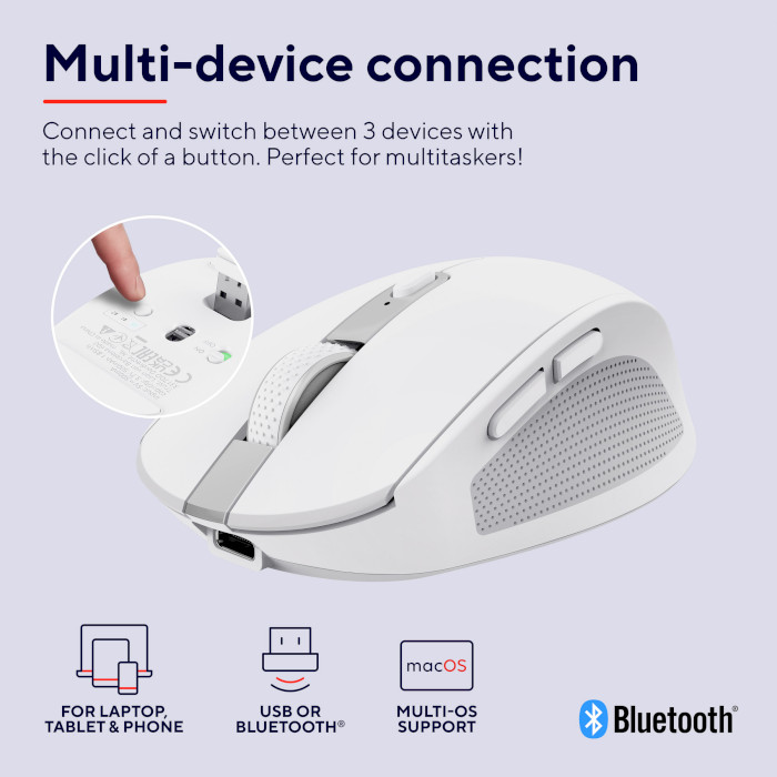 Миша TRUST Ozaa Compact Multi-Device Wireless White (24933)