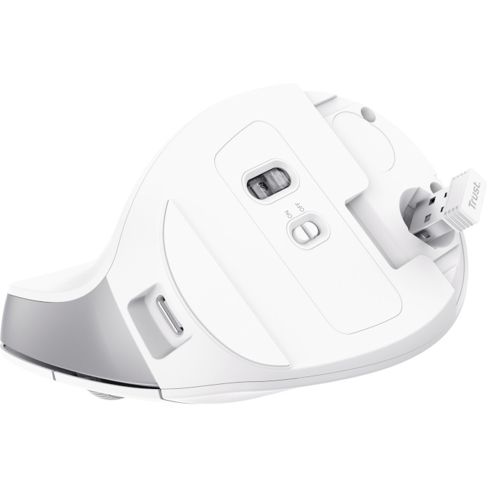 Вертикальна миша TRUST Bayo 2 Ergonomic Wireless White (25398)