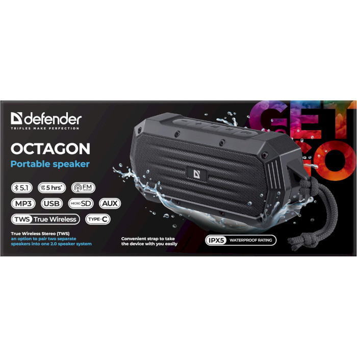 Портативная колонка DEFENDER Octagon Black (65039)