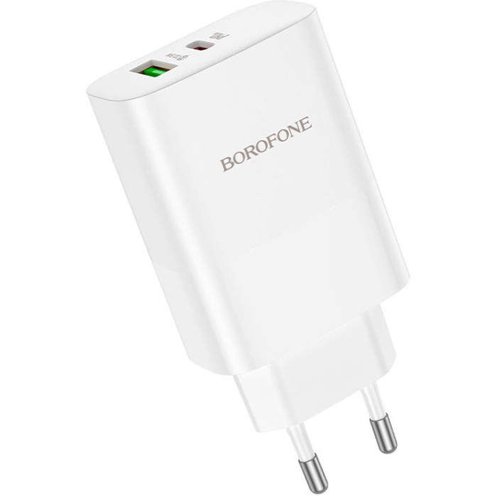 Зарядний пристрій BOROFONE BN10 Sunlight 1xUSB-C, 1xUSB-A, PD65W, QC3.0 22.5W White (6974443388190)