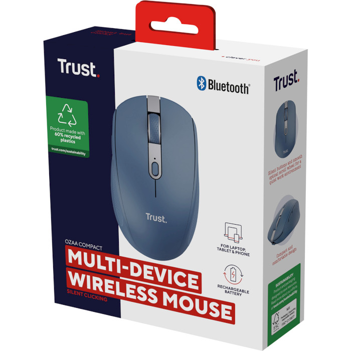 Миша TRUST Ozaa Compact Multi-Device Wireless Blue (24934)