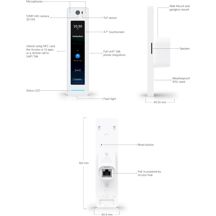 Зчитувач UBIQUITI UniFi Access Reader G2 Pro (UA-G2-PRO)