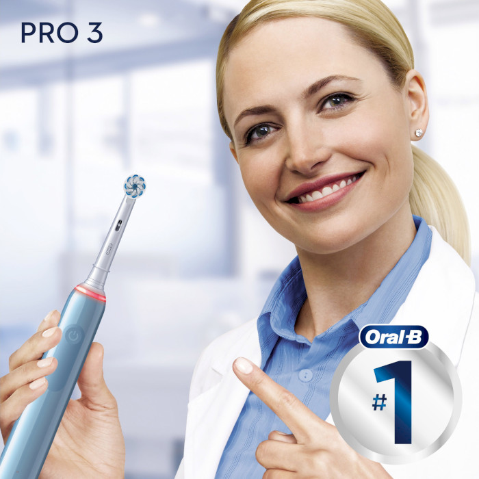Электрическая зубная щётка BRAUN ORAL-B Pro 3 3000 Sensitive D505.513.3 Blue