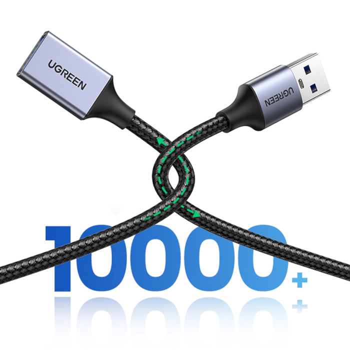 Кабель-подовжувач UGREEN US115 USB-AM to USB-AF 0.5м Gray (10494)