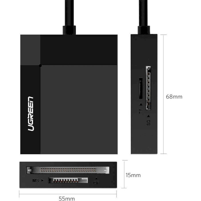 Кардрідер UGREEN CR125 4-in-1 USB 3.0 Card Reader (30333)