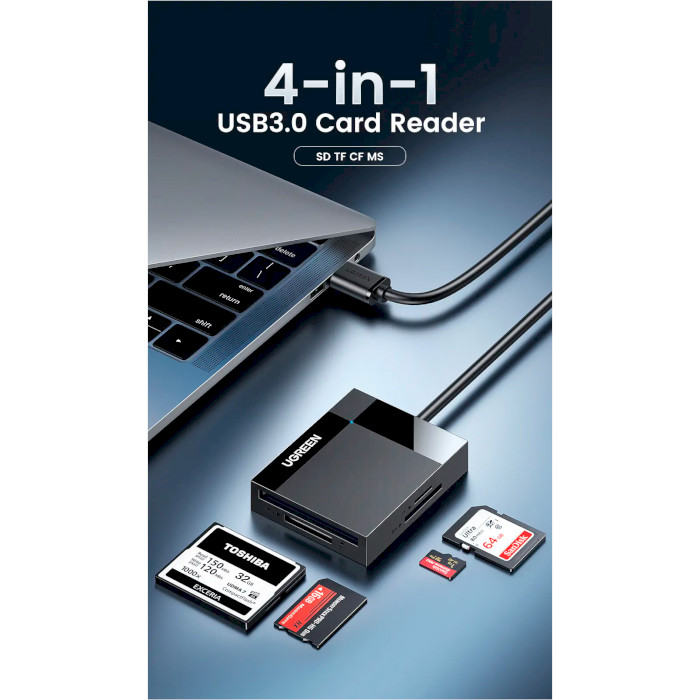 Кардридер UGREEN CR125 4-in-1 USB 3.0 Card Reader (30333)