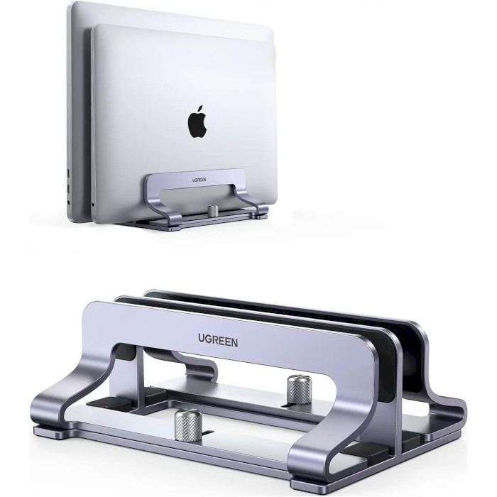 Підставка для ноутбука UGREEN LP258 Vertical Laptop Stand Dual-Slot Silver (60643)
