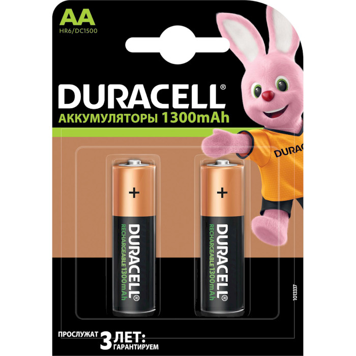 Акумулятор DURACELL Rechargeable AA 1300mAh 2шт/уп (5000177)