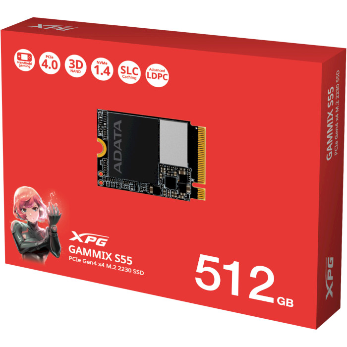 SSD диск ADATA XPG Gammix S55 512GB M.2 NVMe (SGAMMIXS55-512G-C)
