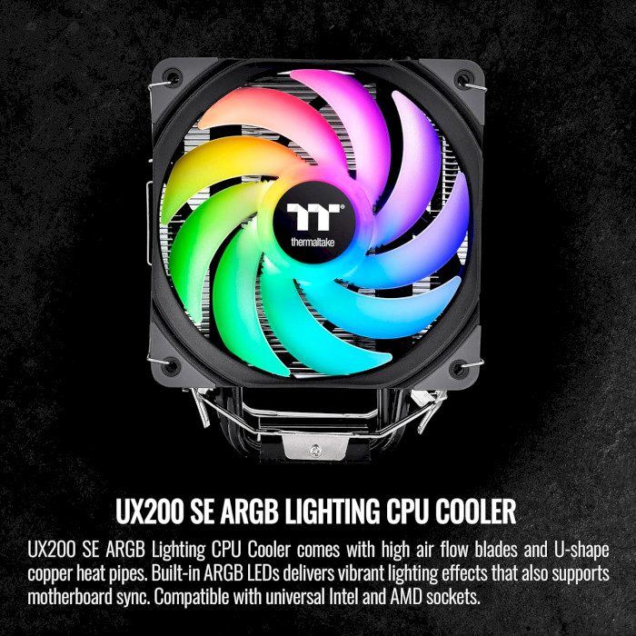 Кулер для процессора THERMALTAKE UX200 SE ARGB Lighting Black (CL-P105-AL12SW-A)