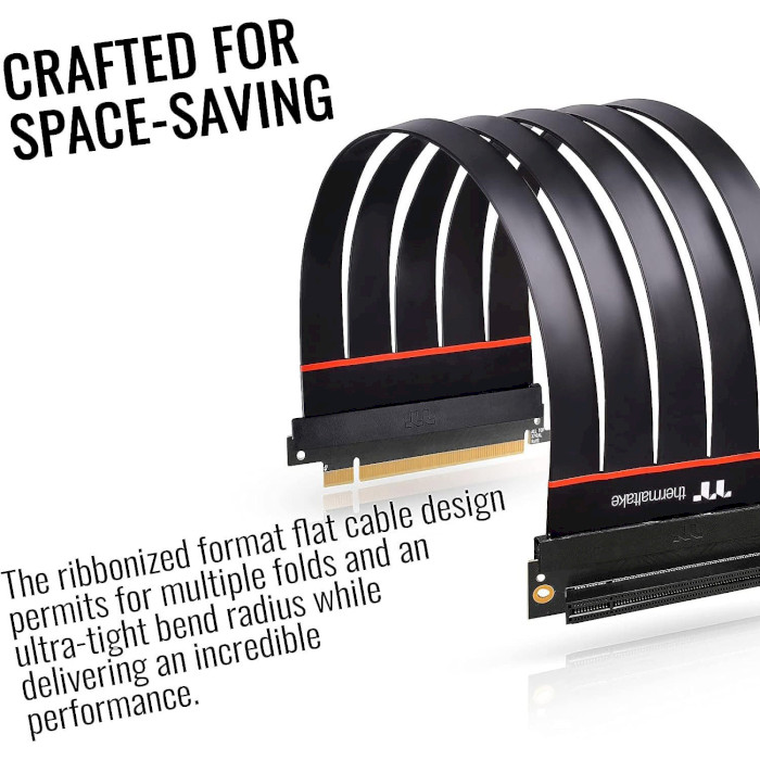 Райзер-кабель THERMALTAKE Premium PCIe 4.0 Extender with 90° Adapter 20см (AC-060-CO1OTN-C2)