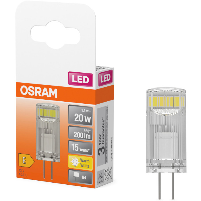 Лампочка LED OSRAM PIN20 G4 1.8W 2700K 220V (4058075431966)