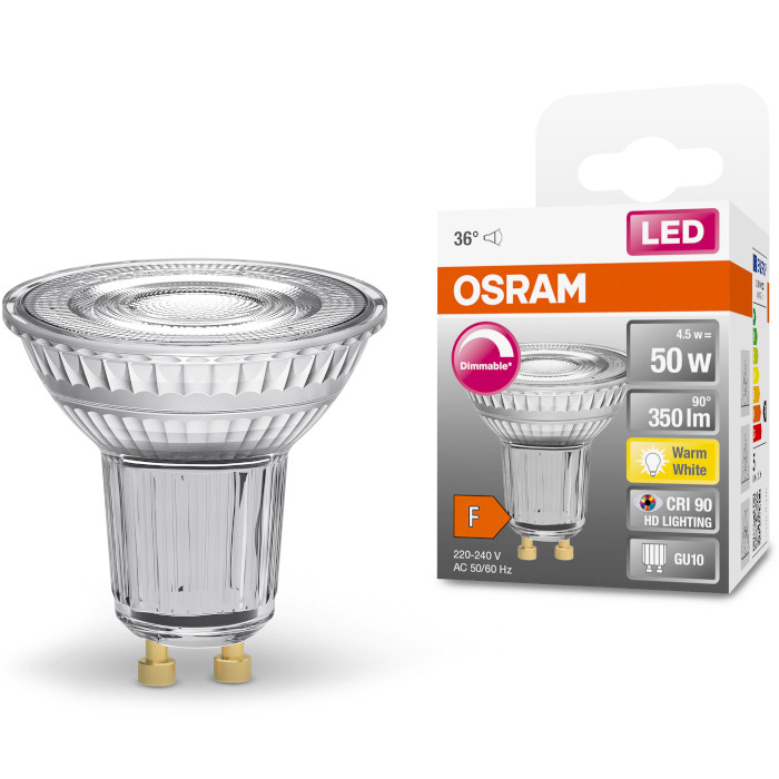 Лампочка LED OSRAM LED Superstar PAR16 GU10 4.5W 2700K 12V (4058075797888)