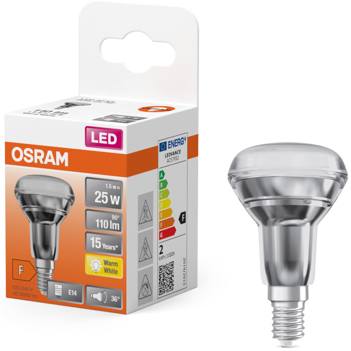 Лампочка LED OSRAM LED Star R39 E14 1.5W 2800K 220V (4058075433243)