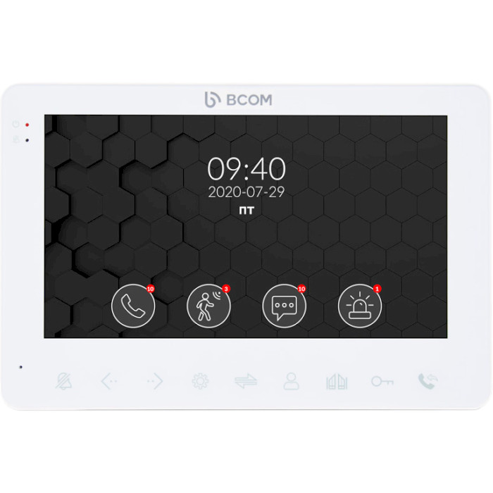 Видеодомофон BCOM BD-780M White + BT-380HR Black