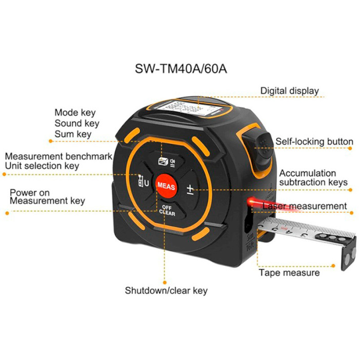 Лазерний далекомір SNDWAY SW-TM60A