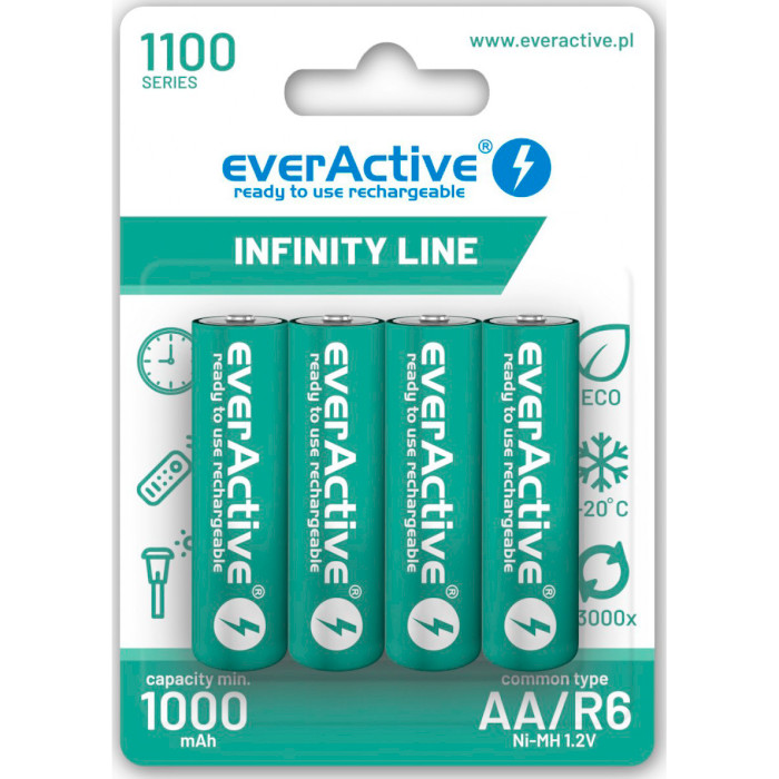 Аккумулятор EVERACTIVE Infinity Line AA 1100mAh 4шт/уп (EVHRL6-1100)